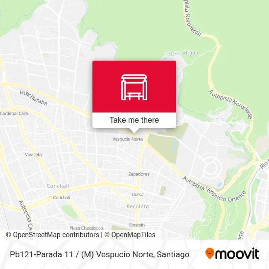Mapa de Pb121-Parada 11 / (M) Vespucio Norte