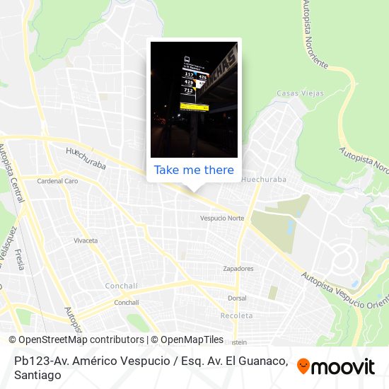 Pb123-Av. Américo Vespucio / Esq. Av. El Guanaco map