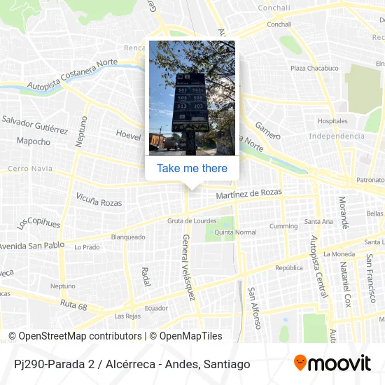 Pj290-Parada 2 / Alcérreca - Andes map