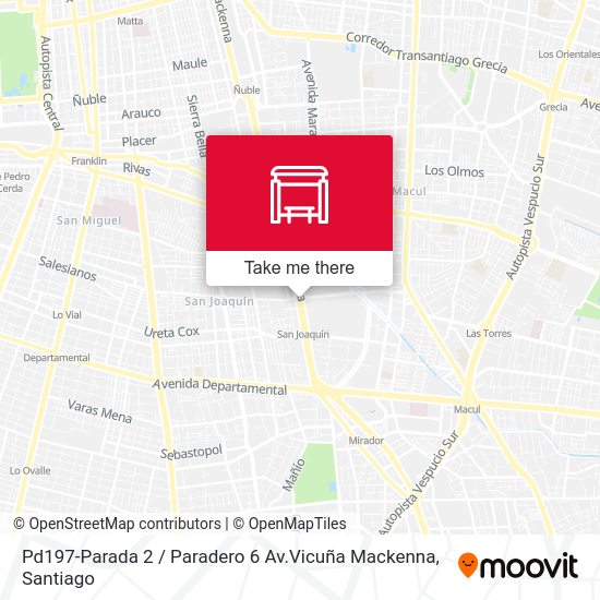 Mapa de Pd197-Parada 2 / Paradero 6 Av.Vicuña Mackenna