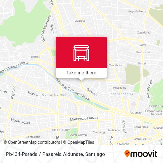 Pb434-Parada / Pasarela Aldunate map