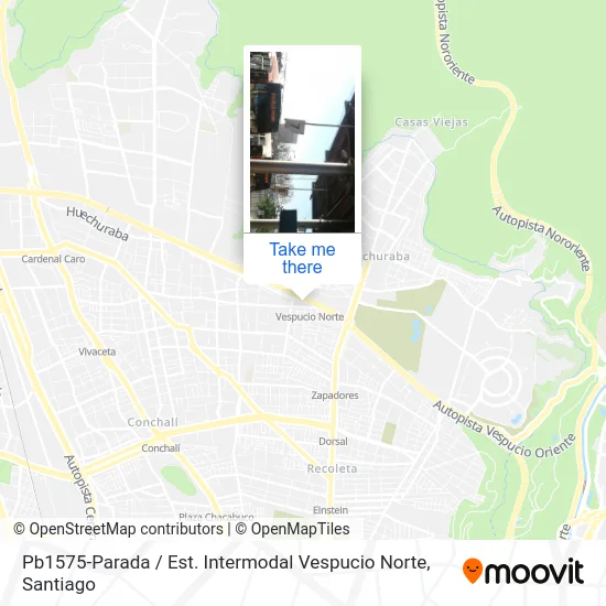 Pb1575-Parada / Est. Intermodal Vespucio Norte map