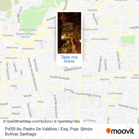 Pd50-Av. Pedro De Valdivia / Esq. Psje. Simón Bolívar map