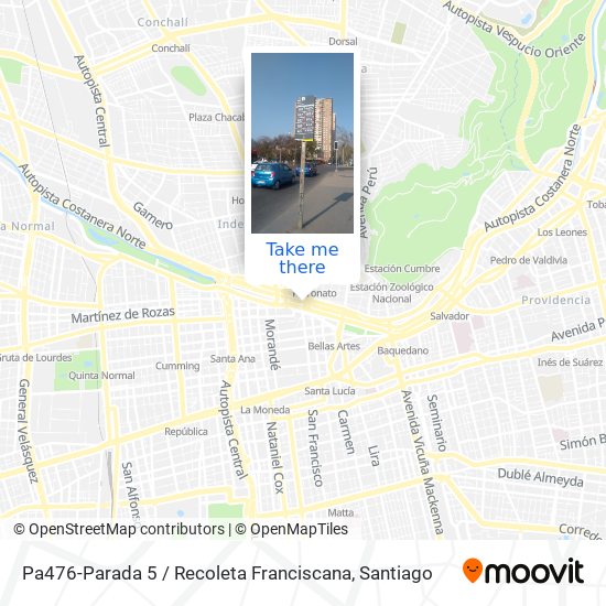 Pa476-Parada 5 / Recoleta Franciscana map