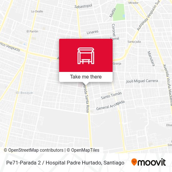 Pe71-Parada 2 / Hospital Padre Hurtado map