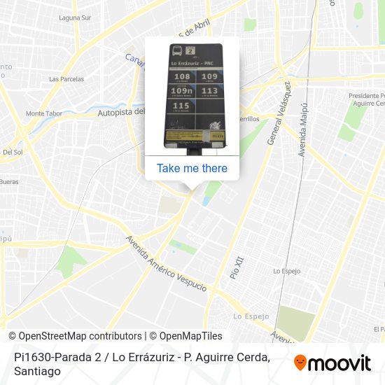 Pi1630-Parada 2 / Lo Errázuriz - P. Aguirre Cerda map