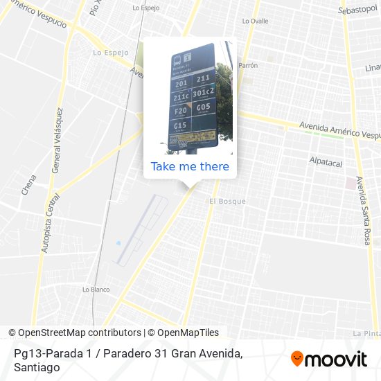 Pg13-Parada 1 / Paradero 31 Gran Avenida map