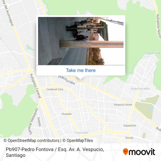 Pb907-Pedro Fontova / Esq. Av. A. Vespucio map