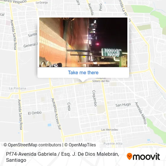 Pf74-Avenida Gabriela / Esq. J. De Dios Malebrán map