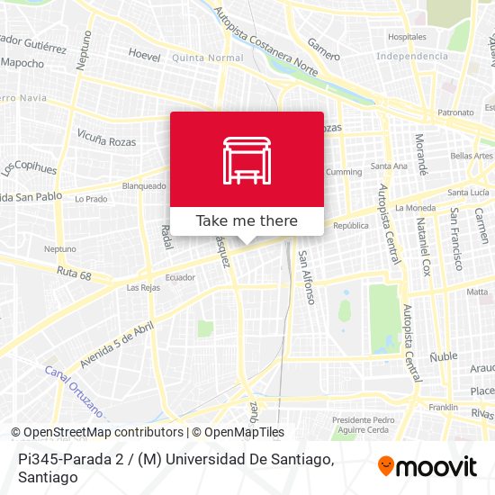 Pi345-Parada 2 / (M) Universidad De Santiago map