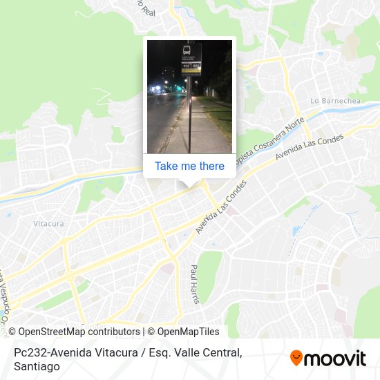 Pc232-Avenida Vitacura / Esq. Valle Central map