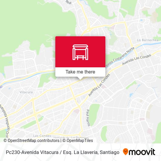 Pc230-Avenida Vitacura / Esq. La Llavería map