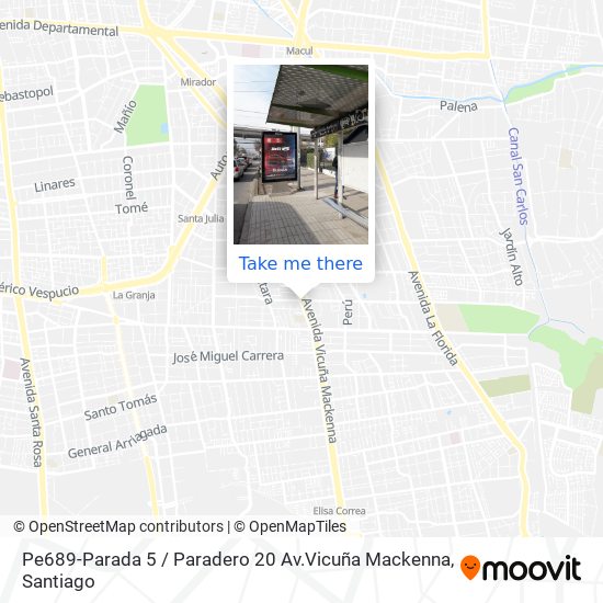 Pe689-Parada 5 / Paradero 20 Av.Vicuña Mackenna map