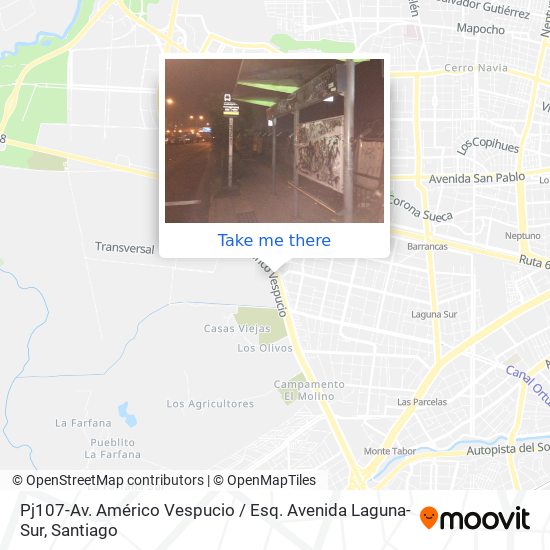 Pj107-Av. Américo Vespucio / Esq. Avenida Laguna-Sur map