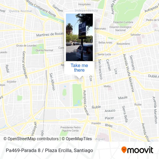 Pa469-Parada 8 / Plaza Ercilla map