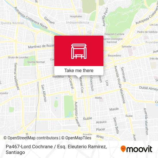 Pa467-Lord Cochrane / Esq. Eleuterio Ramírez map