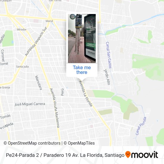 Pe24-Parada 2 / Paradero 19 Av. La Florida map