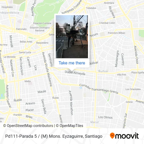 Pd111-Parada 5 / (M) Mons. Eyzaguirre map