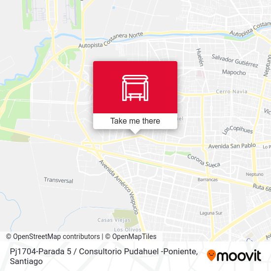 Pj1704-Parada 5 / Consultorio Pudahuel -Poniente map