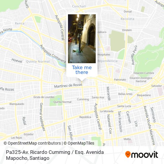Pa325-Av. Ricardo Cumming / Esq. Avenida Mapocho map