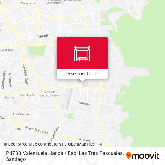 Pd780-Valenzuela Llanos / Esq. Las Tres Pascualas map