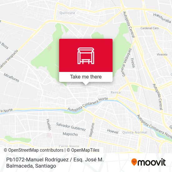Pb1072-Manuel Rodríguez / Esq. José M. Balmaceda map