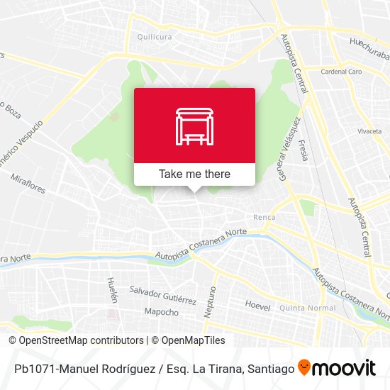 Pb1071-Manuel Rodríguez / Esq. La Tirana map