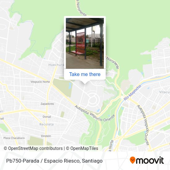 Pb750-Parada / Espacio Riesco map