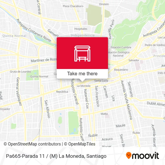 Pa665-Parada 11 / (M) La Moneda map