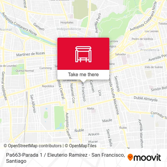 Pa663-Parada 1 / Eleuterio Ramírez - San Francisco map