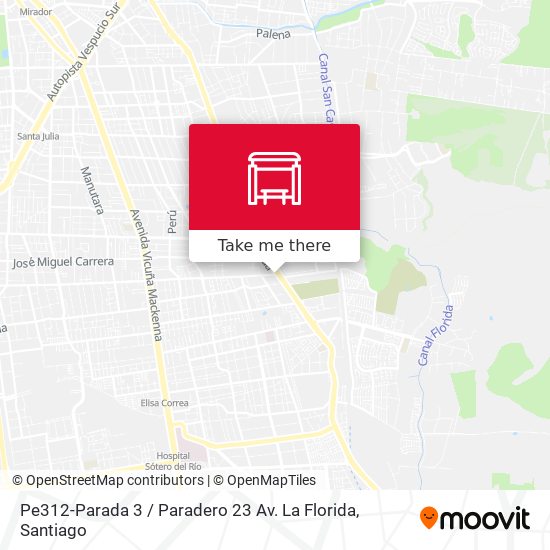 Mapa de Pe312-Parada 3 / Paradero 23 Av. La Florida