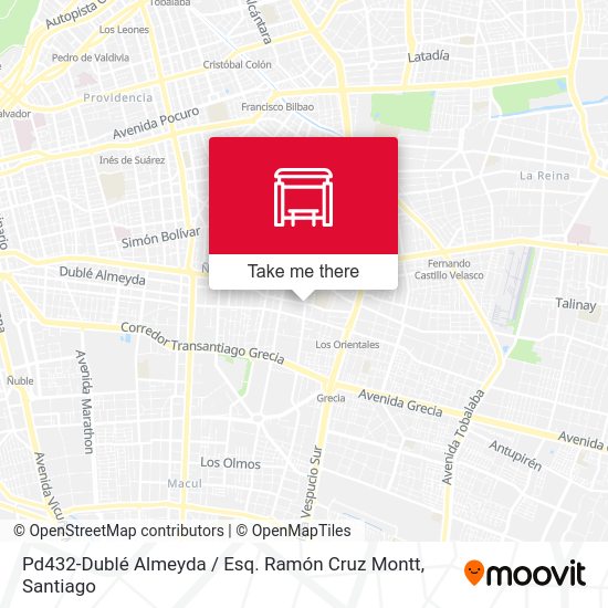 Mapa de Pd432-Dublé Almeyda / Esq. Ramón Cruz Montt
