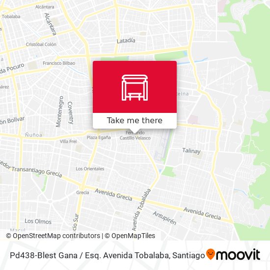 Pd438-Blest Gana / Esq. Avenida Tobalaba map