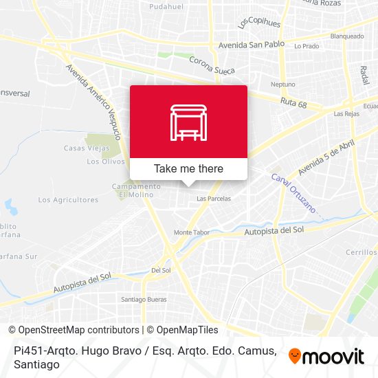 Pi451-Arqto. Hugo Bravo / Esq. Arqto. Edo. Camus map