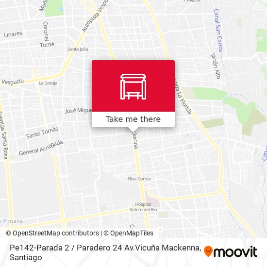 Pe142-Parada 2 / Paradero 24 Av.Vicuña Mackenna map