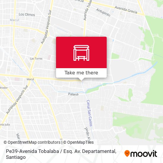 Pe39-Avenida Tobalaba / Esq. Av. Departamental map