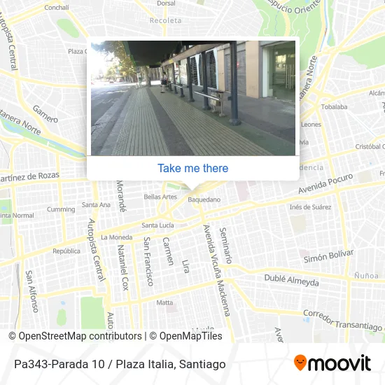 Pa343-Parada 10 / Plaza Italia map