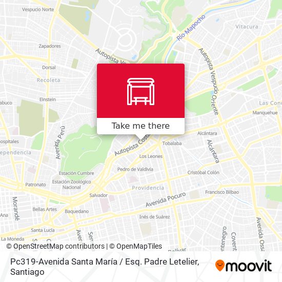Pc319-Avenida Santa María / Esq. Padre Letelier map