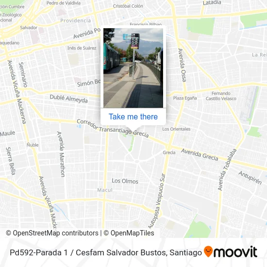 Pd592-Parada 1 / Cesfam Salvador Bustos map