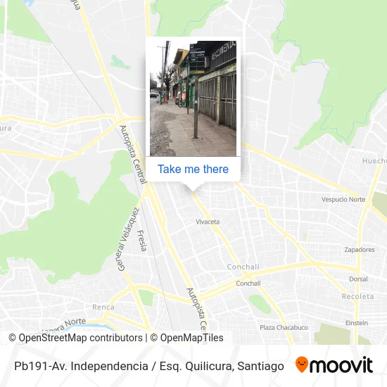Pb191-Av. Independencia / Esq. Quilicura map