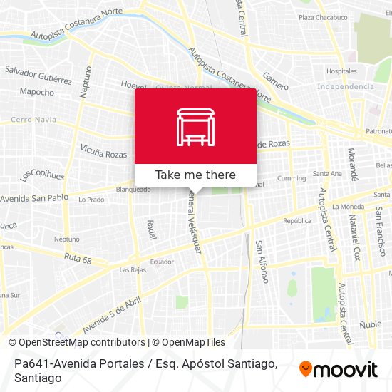 Pa641-Avenida Portales / Esq. Apóstol Santiago map