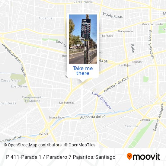 Pi411-Parada 1 / Paradero 7 Pajaritos map