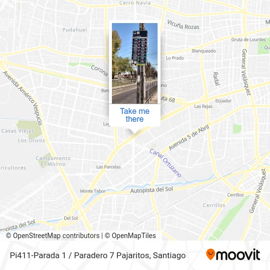 Pi411-Parada 1 / Paradero 7 Pajaritos map