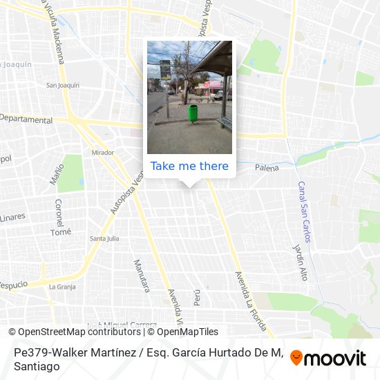 Pe379-Walker Martínez / Esq. García Hurtado De M map