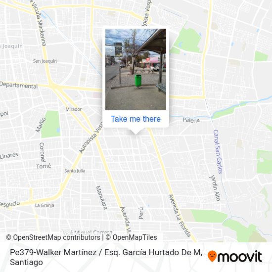 Pe379-Walker Martínez / Esq. García Hurtado De M map