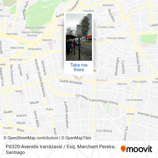 Mapa de Pd320-Avenida Irarrázaval / Esq. Marchant Pereira