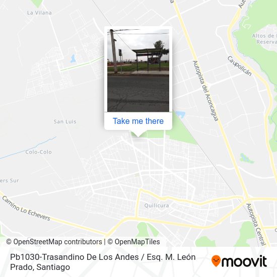 Pb1030-Trasandino De Los Andes / Esq. M. León Prado map