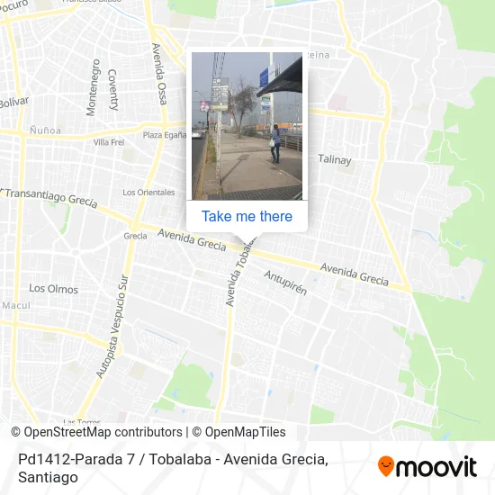 Pd1412-Parada 7 / Tobalaba - Avenida Grecia map