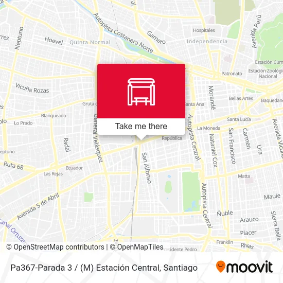 Mapa de Pa367-Parada 3 / (M) Estación Central