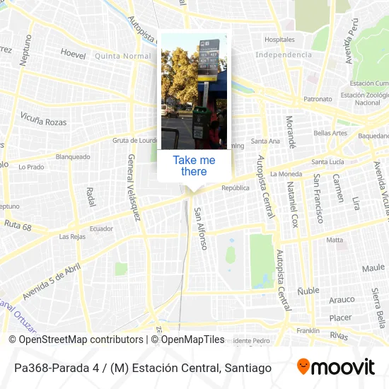 Pa368-Parada 4 / (M) Estación Central map
